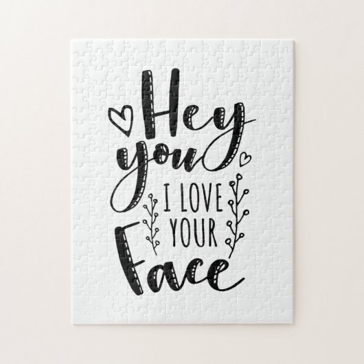 Valentijn Art Hé Ik hou van je gezicht Legpuzzel (Verticaal)