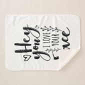 Valentijn Art Hé Ik hou van je gezicht Sherpa Deken (Voorkant (horizontaal))