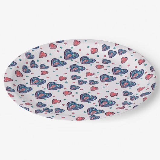 Valentijn Art Papieren Bordje (Gekanteld)