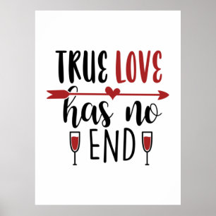 Valentijn Art True Love heeft geen einde Poster