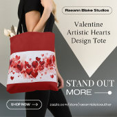 Valentijn Artistic Heart Design Canvas tas
