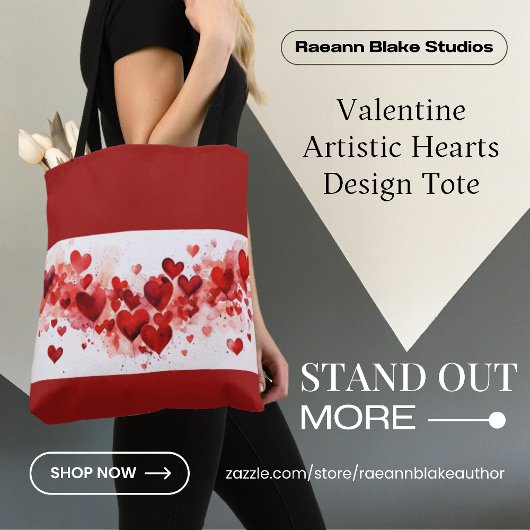 Valentijn Artistic Heart Design Canvas tas
