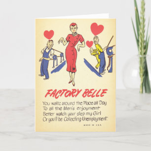  Valentijn azijn- Belle of the Workplace, Feestdagen Kaart