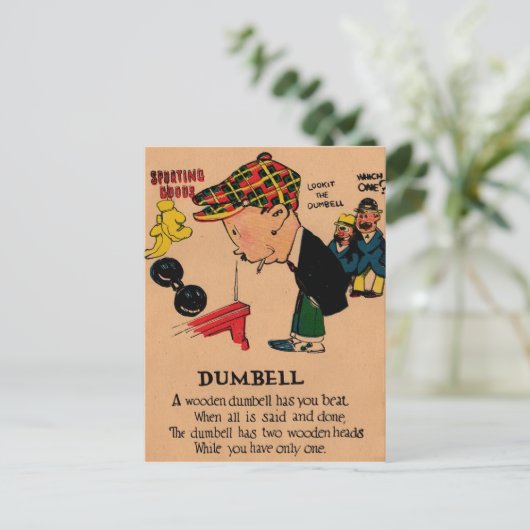 valentijn azijn uit de jaren '30: de Dumbbell Feestdagenkaart (Staand voorkant)