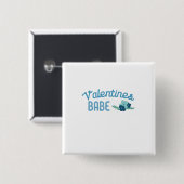 Valentijn Babe Flowers Vierkante Button 5,1 Cm (Voorkant /achterkant)