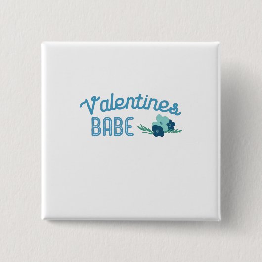 Valentijn Babe Flowers Vierkante Button 5,1 Cm (Voorkant)