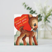  Valentijn Baby Deer Feestdagenkaart (Staand voorkant)