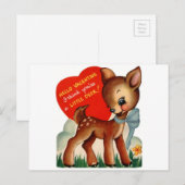 Valentijn Baby Deer Feestdagenkaart (Voorkant / Achterkant)