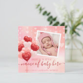 Valentijn Baby Hearts Balloons Februari Nieuws Aankondiging (Staand voorkant)