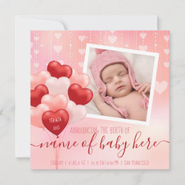 Valentijn Baby Hearts Balloons Februari Nieuws Aankondiging