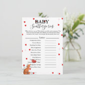 Valentijn baby scattergories baby shower spel Kaar Kaart (Staand voorkant)