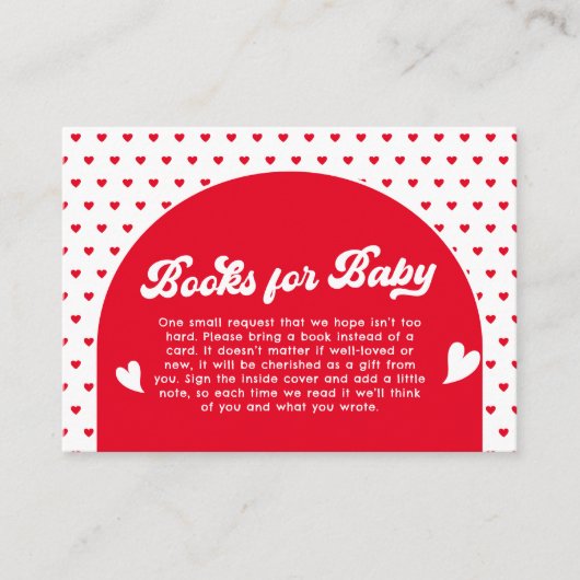 Valentijn Baby shower Book Request Informatiekaartje (Voorkant)