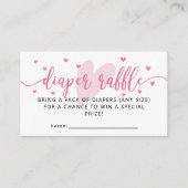 Valentijn Baby shower Diaper Raffle Ticket Informatiekaartje (Voorkant)