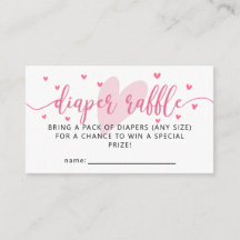Valentijn Baby shower Diaper Raffle Ticket