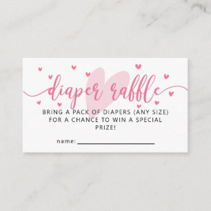 Valentijn Baby shower Diaper Raffle Ticket Informatiekaartje