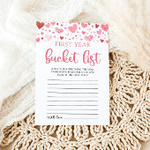 Valentijn Baby shower Eerste Jaar Bucket List Game Kaart
