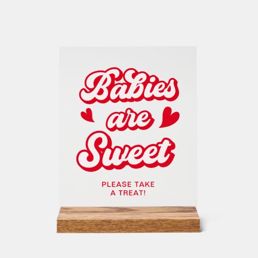 Valentijn Baby shower gunst Acryl Bord (Voorkant)
