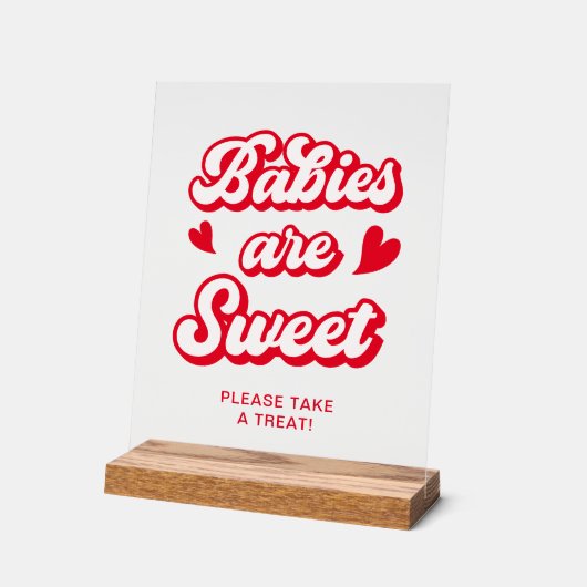 Valentijn Baby shower gunst Acryl Bord (Hoek)