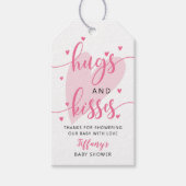 Valentijn Baby shower Hugs en Kisses Cadeaulabel (Voorkant)