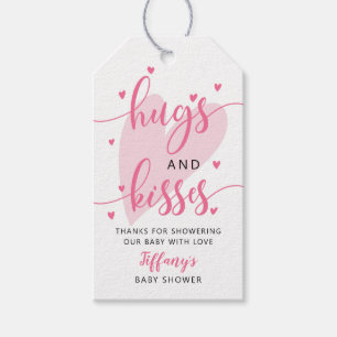 Valentijn Baby shower Hugs en Kisses Cadeaulabel