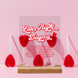 Valentijn Baby shower Late Night Luiers Game Acryl Bord