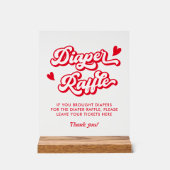 Valentijn Baby shower Luier Raffle Acryl Bord (Voorkant)