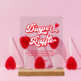 Valentijn Baby shower Luier Raffle Acryl Bord