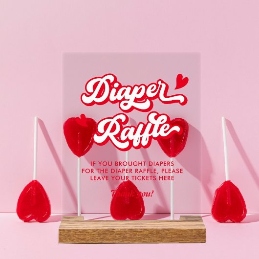 Valentijn Baby shower Luier Raffle Acryl Bord