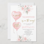 Valentijn Baby shower Meisje Uitnodiging (Voorkant)