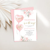 Valentijn Baby shower Meisje Uitnodiging