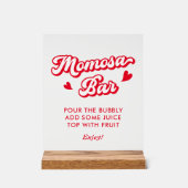 Valentijn Baby shower Momosa Bar Acryl Bord (Voorkant)