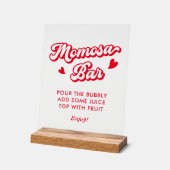 Valentijn Baby shower Momosa Bar Acryl Bord (Hoek)