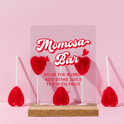 Valentijn Baby shower Momosa Bar Acryl Bord