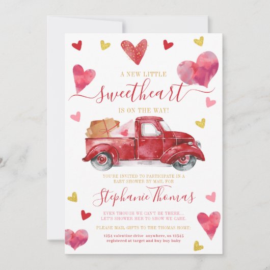 Valentijn Baby shower per post met hart Kaart (Voorkant)
