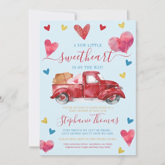 Valentijn Baby shower per post met hart Kaart (Voorkant)