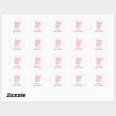 Valentijn Baby shower Roze hart Ronde Sticker (Vel)