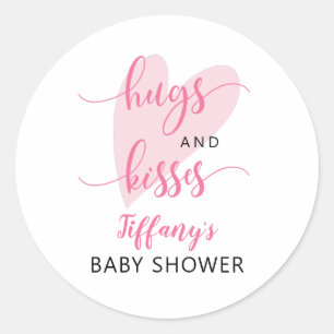 Valentijn Baby shower Roze hart Ronde Sticker