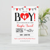 Valentijn Baby shower Uitnodiging Het is een jonge (Staand voorkant)