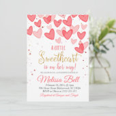 Valentijn Baby shower Uitnodiging, is onderweg Kaart (Staand voorkant)