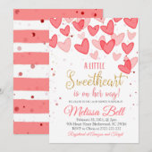 Valentijn Baby shower Uitnodiging, is onderweg Kaart (Voorkant / Achterkant)