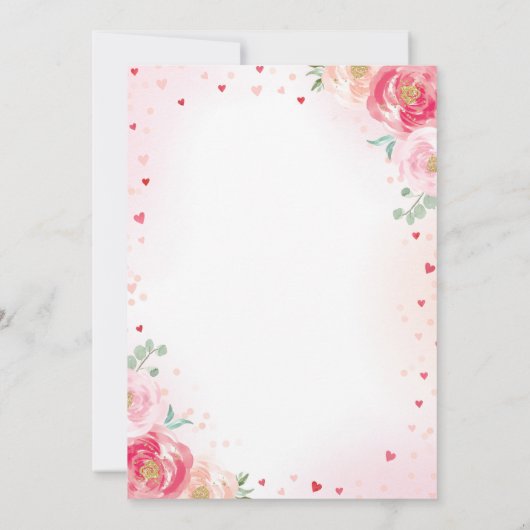 Valentijn Baby shower Uitnodiging Liefje Baby (Achterkant)