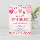 Valentijn Baby shower Uitnodiging Liefje Baby (Staand voorkant)