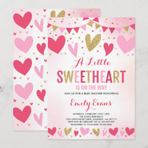 Valentijn Baby shower Uitnodiging Liefje Baby