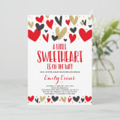 Valentijn Baby shower Uitnodiging Liefje Baby (Staand voorkant)
