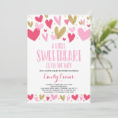 Valentijn Baby shower Uitnodiging Lieverd Baby (Staand voorkant)