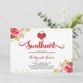 Valentijn Baby shower Uitnodiging Lieverd Baby (Staand voorkant)