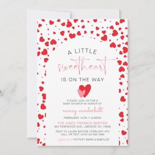 Valentijn Baby shower Uitnodiging Sjabloon (Voorkant)