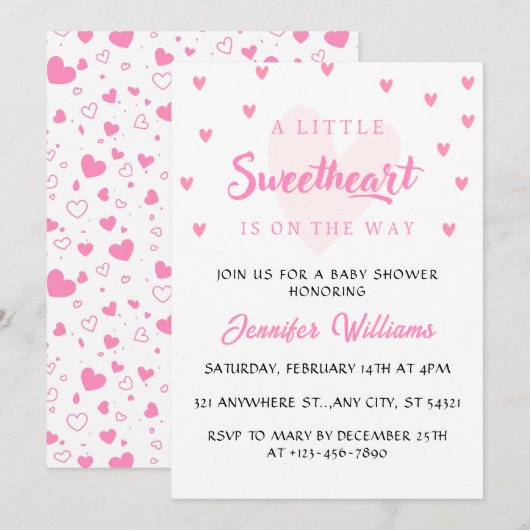 Valentijn Baby shower van kleine schatjes Kaart (Voorkant / Achterkant)