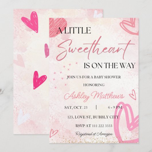 Valentijn Baby shower van kleine schatjes Kaart (Voorkant / Achterkant)