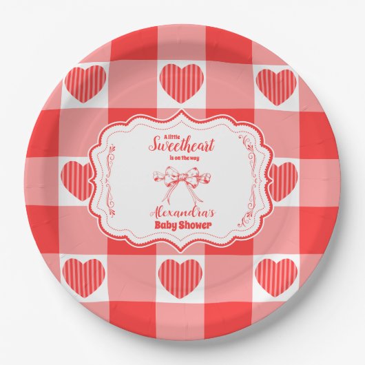 Valentijn Baby shower van kleine schatjes Papieren Bordje (Voorkant)